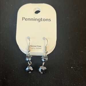 Penningtons Black Faceted Earrings
